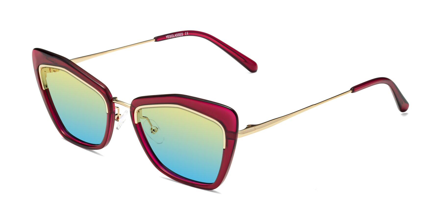 Angle of Lasso in Wine with Yellow / Blue Gradient Lenses