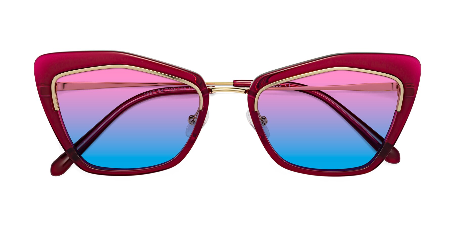 Folded Front of Lasso in Wine with Pink / Blue Gradient Lenses