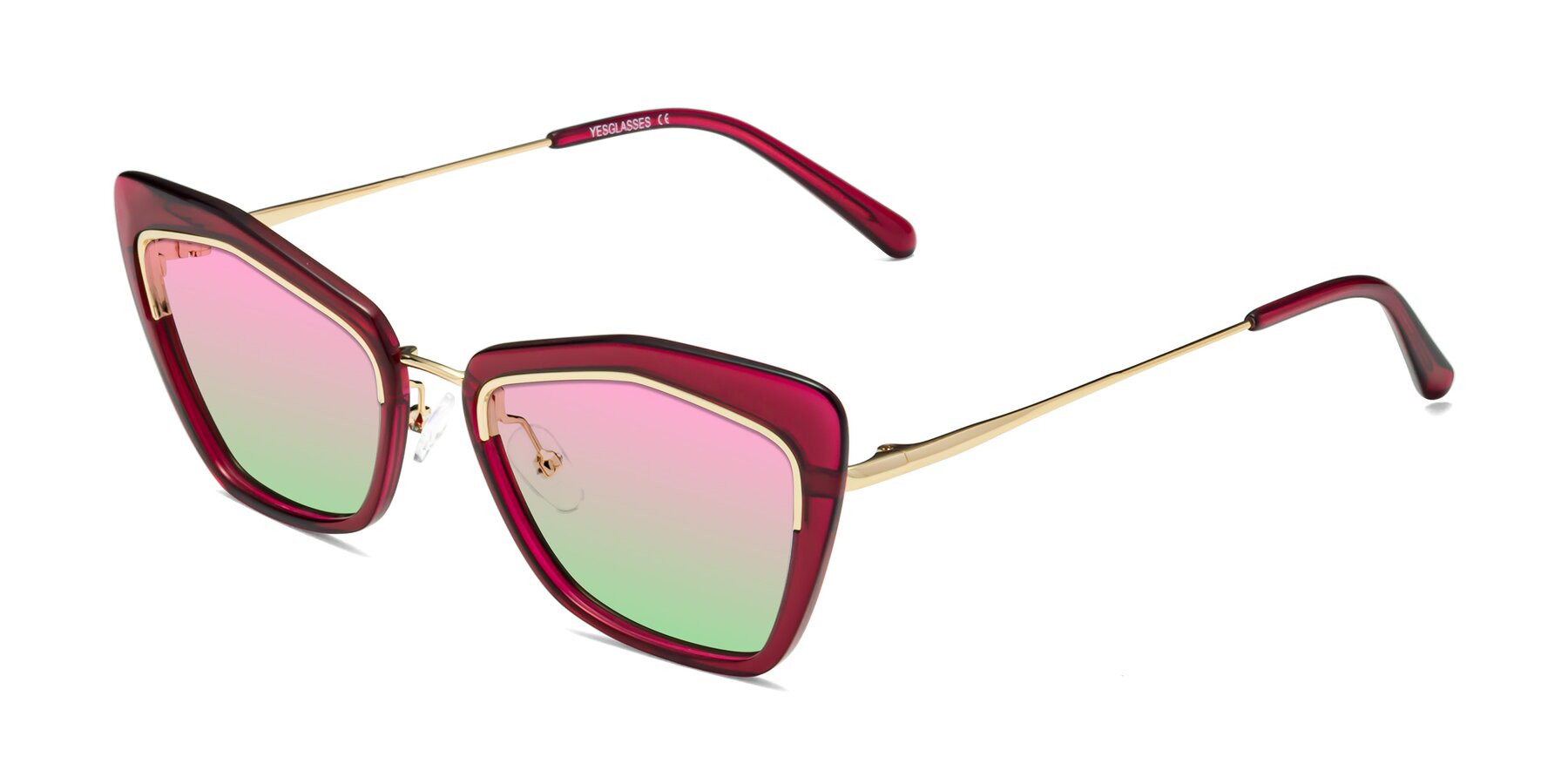 Angle of Lasso in Wine with Pink / Green Gradient Lenses