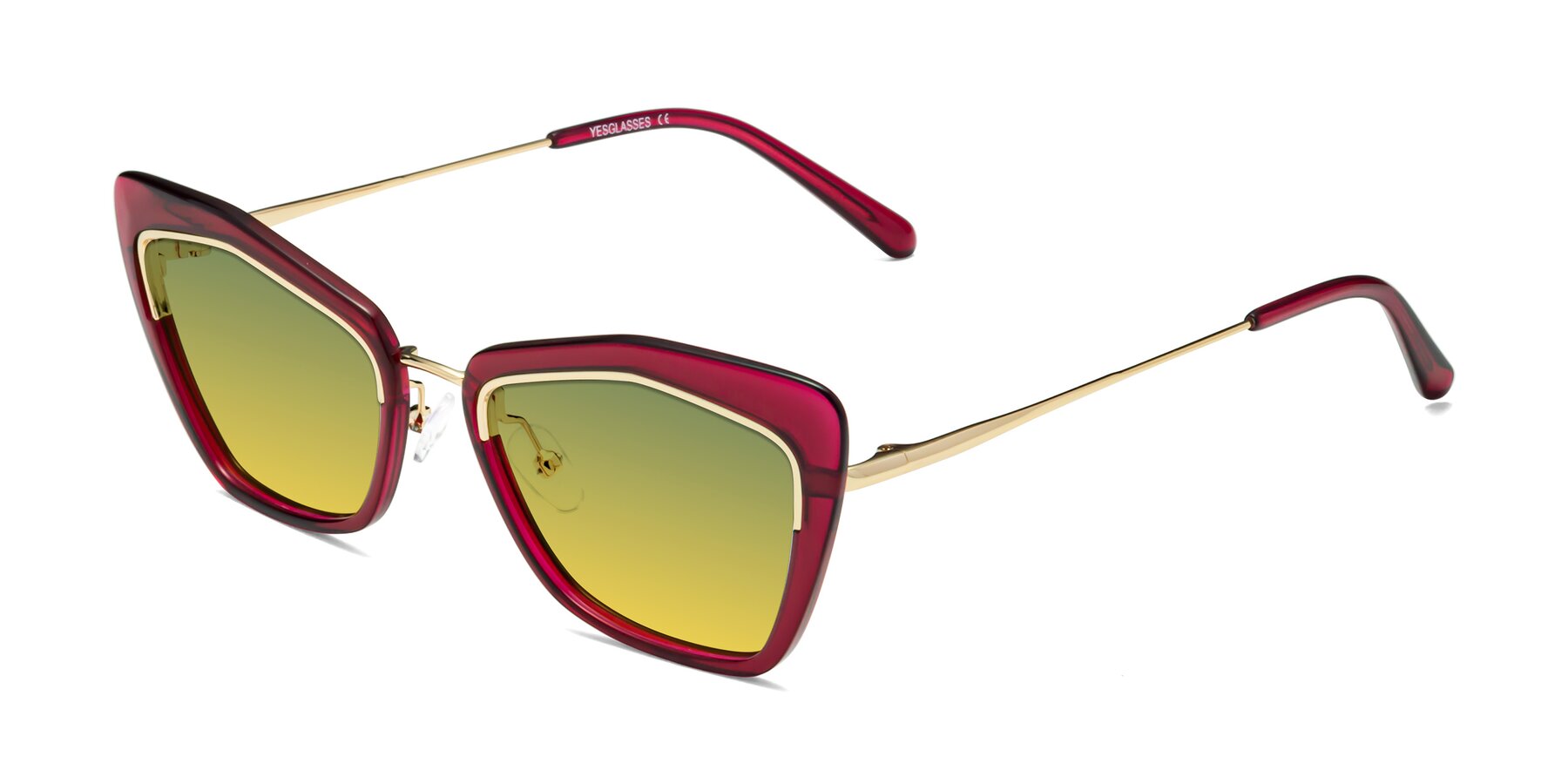 Angle of Lasso in Wine with Green / Yellow Gradient Lenses