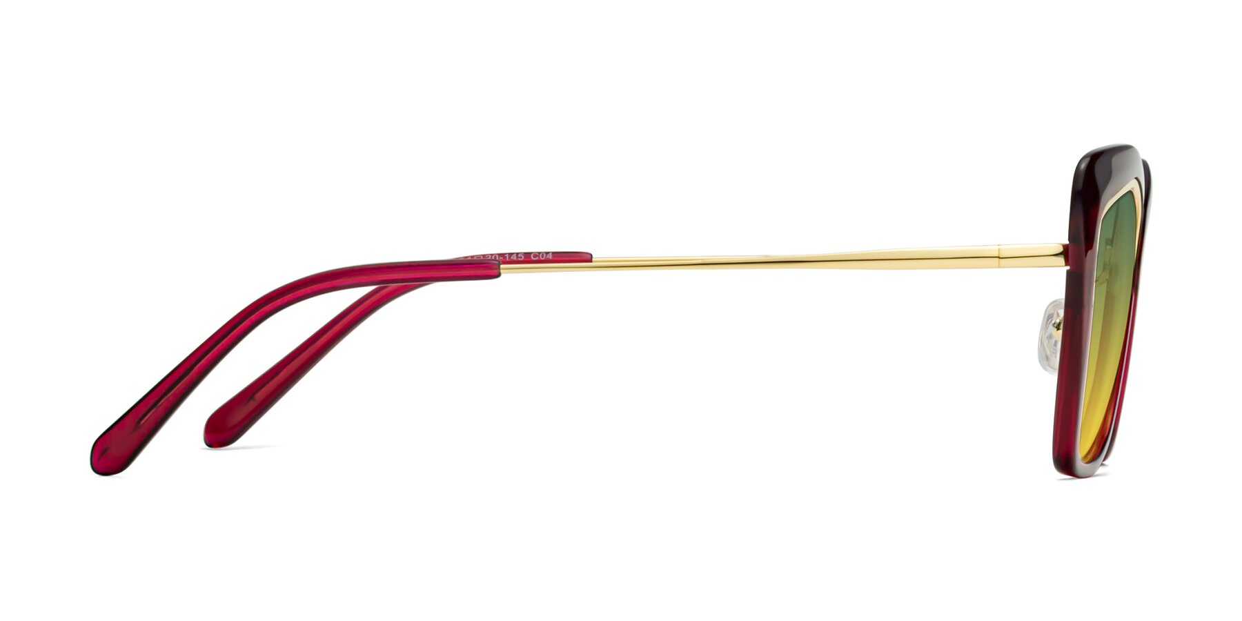 Side of Lasso in Wine with Green / Yellow Gradient Lenses