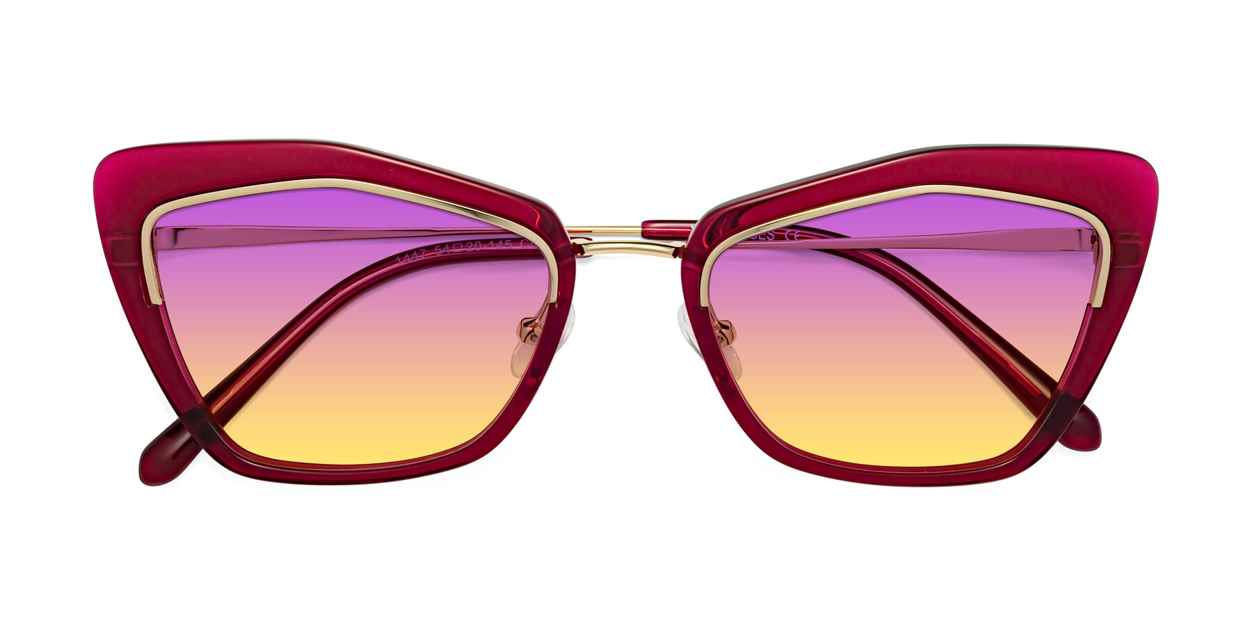 Folded Front of Lasso in Wine with Purple / Yellow Gradient Lenses