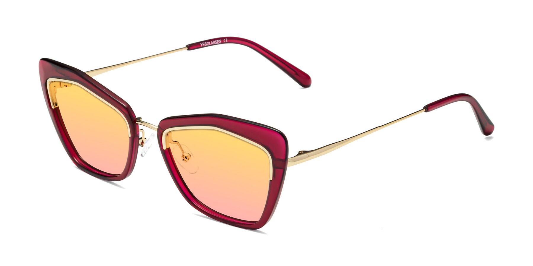 Angle of Lasso in Wine with Yellow / Pink Gradient Lenses