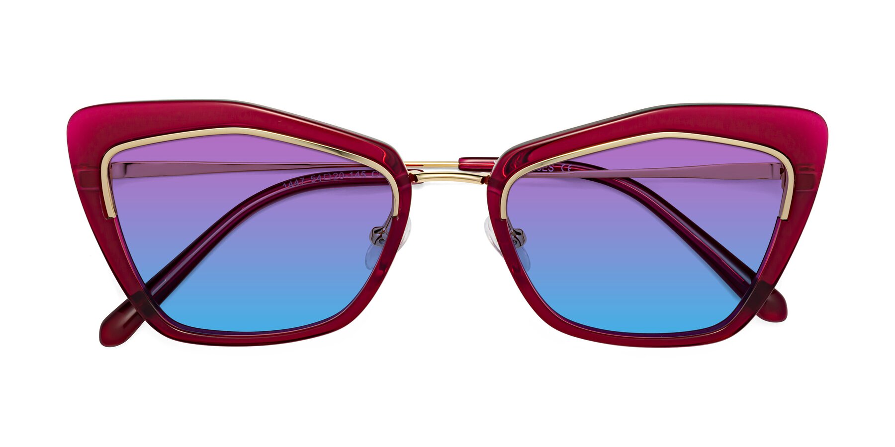 Folded Front of Lasso in Wine with Purple / Blue Gradient Lenses
