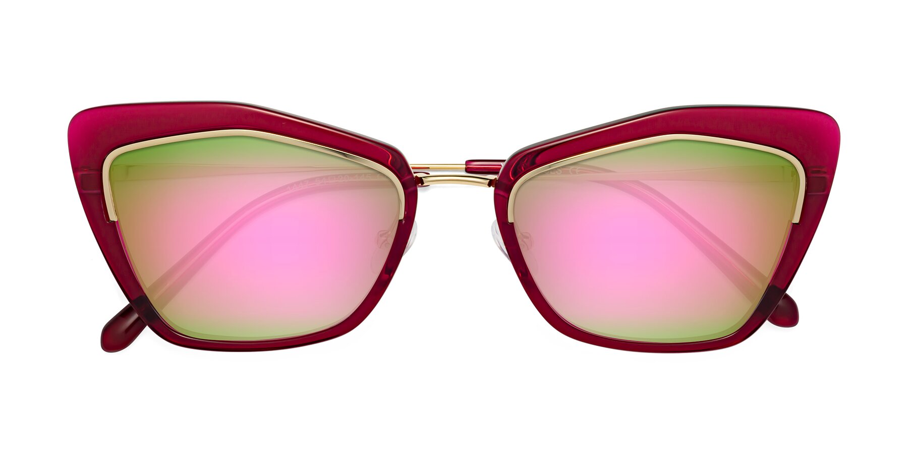 Folded Front of Lasso in Wine with Pink Mirrored Lenses