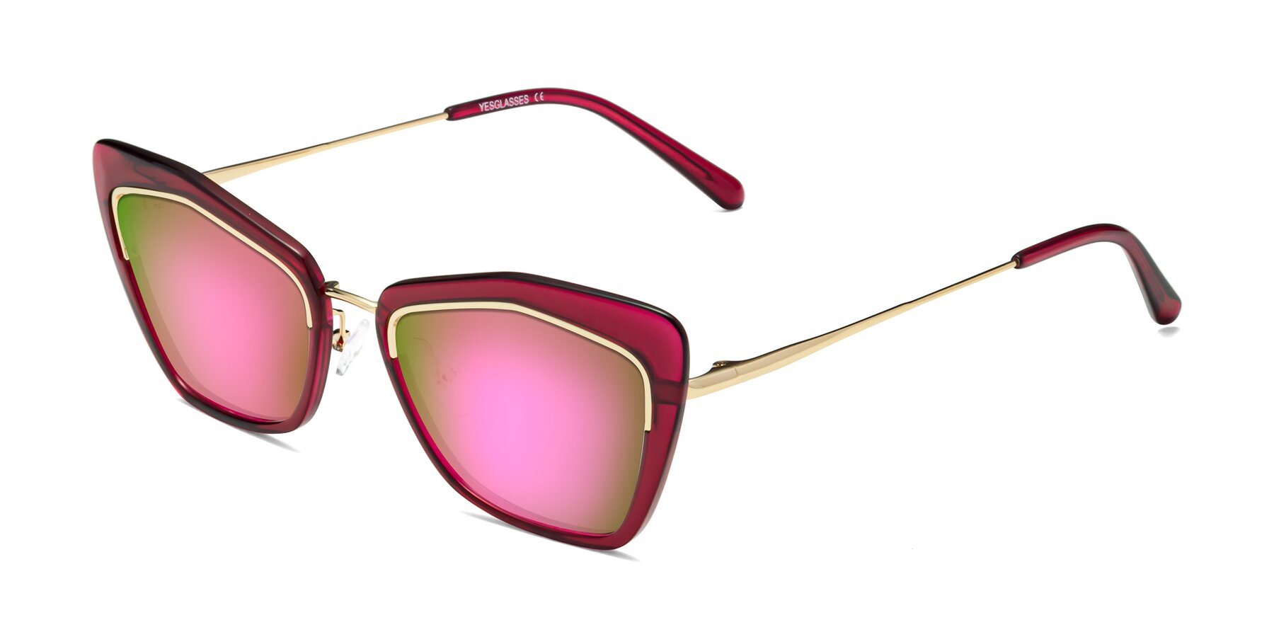 Angle of Lasso in Wine with Pink Mirrored Lenses