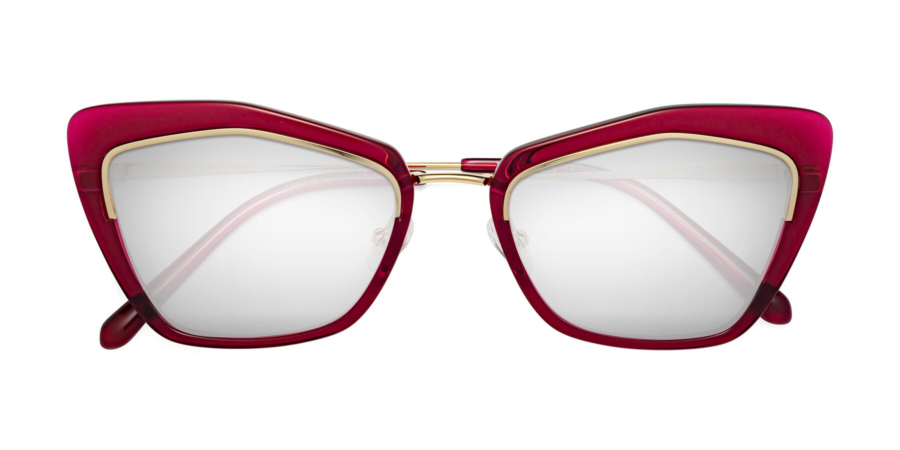 Folded Front of Lasso in Wine with Silver Mirrored Lenses