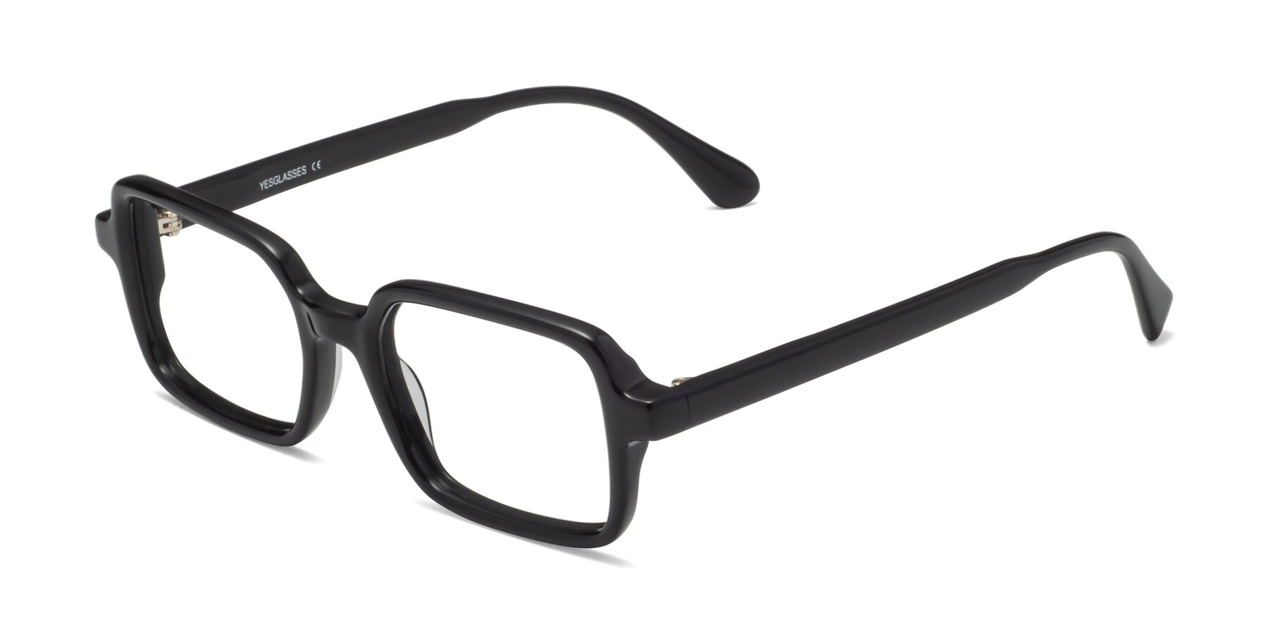 Angle of Canuto in Black with Clear Reading Eyeglass Lenses