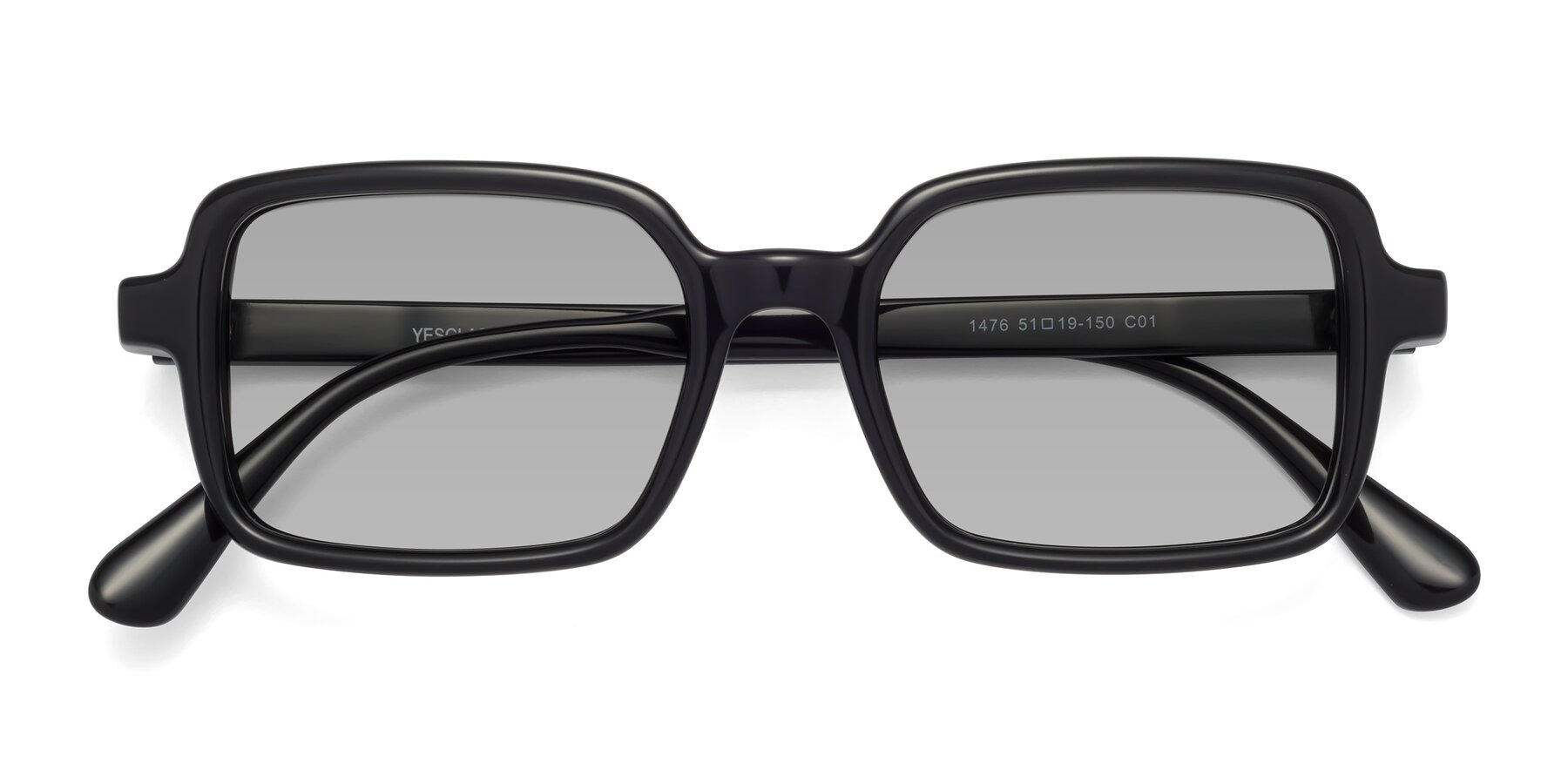Folded Front of Canuto in Black with Light Gray Tinted Lenses