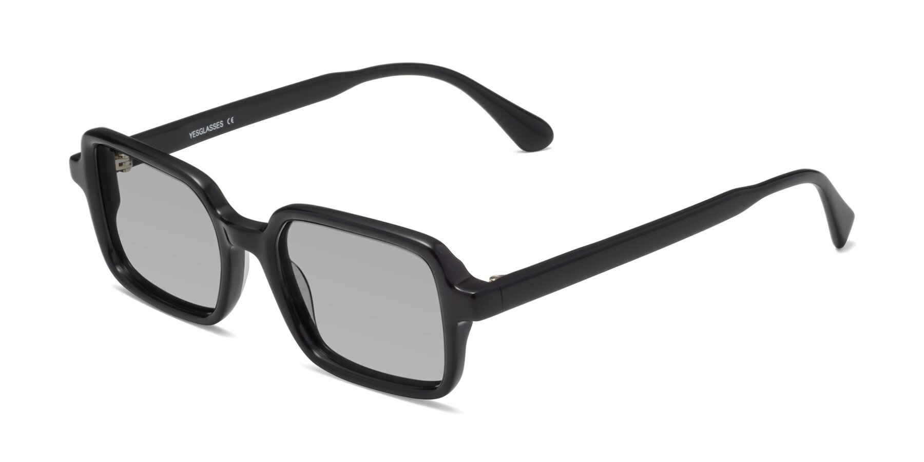 Angle of Canuto in Black with Light Gray Tinted Lenses