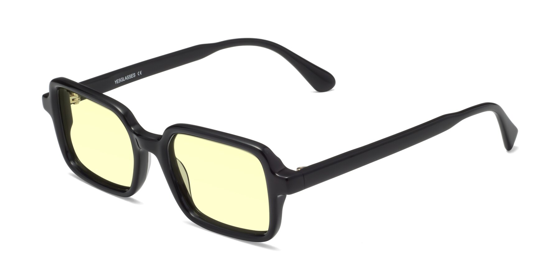 Angle of Canuto in Black with Light Yellow Tinted Lenses