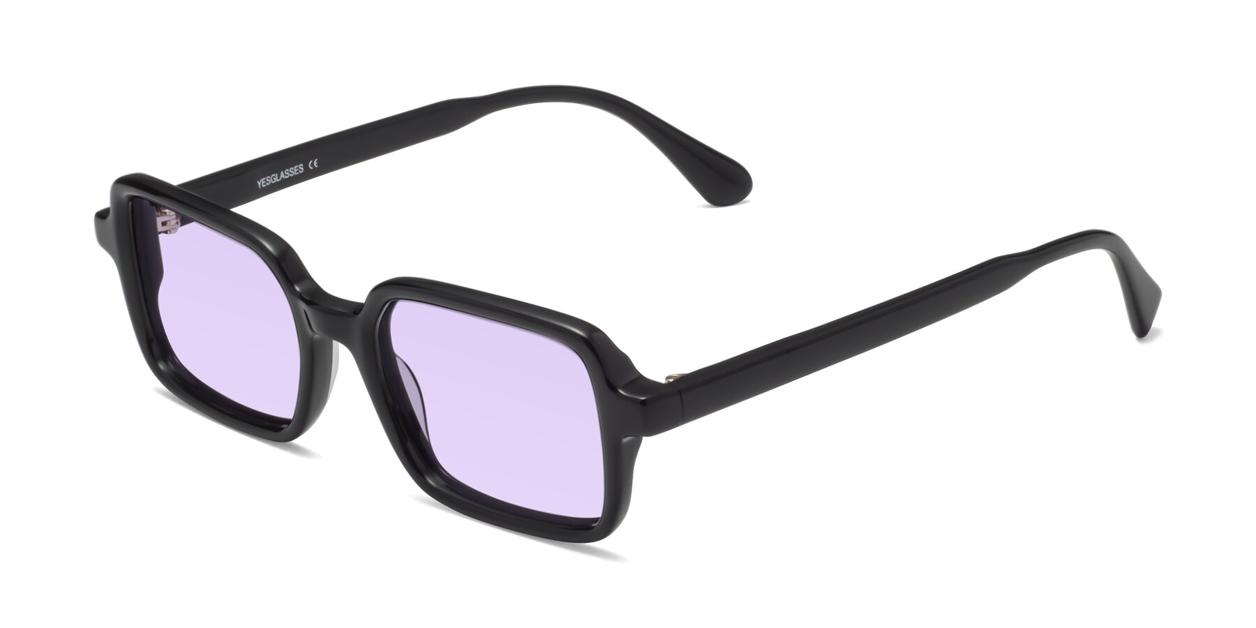 Angle of Canuto in Black with Light Purple Tinted Lenses