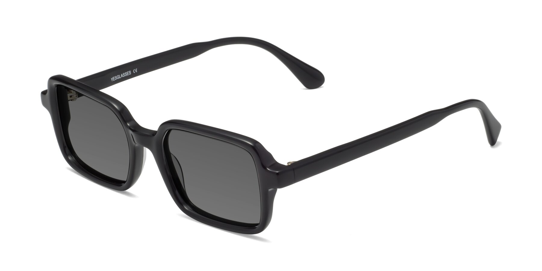 Angle of Canuto in Black with Medium Gray Tinted Lenses