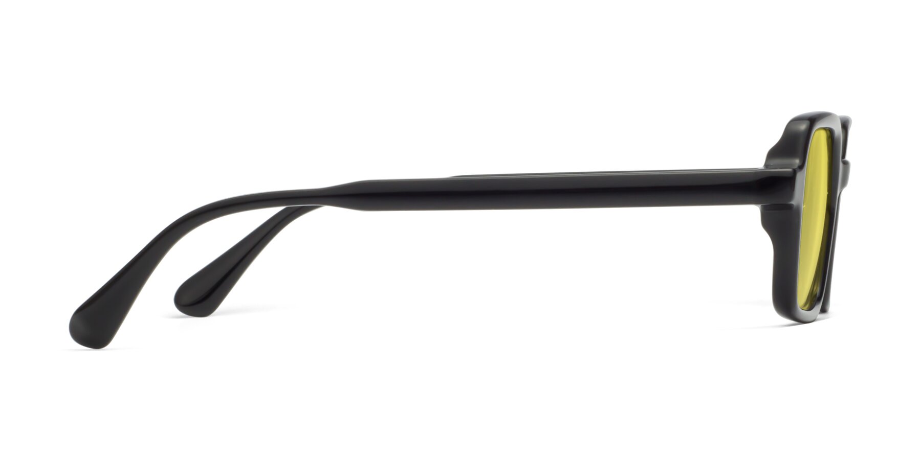Side of Canuto in Black with Medium Yellow Tinted Lenses