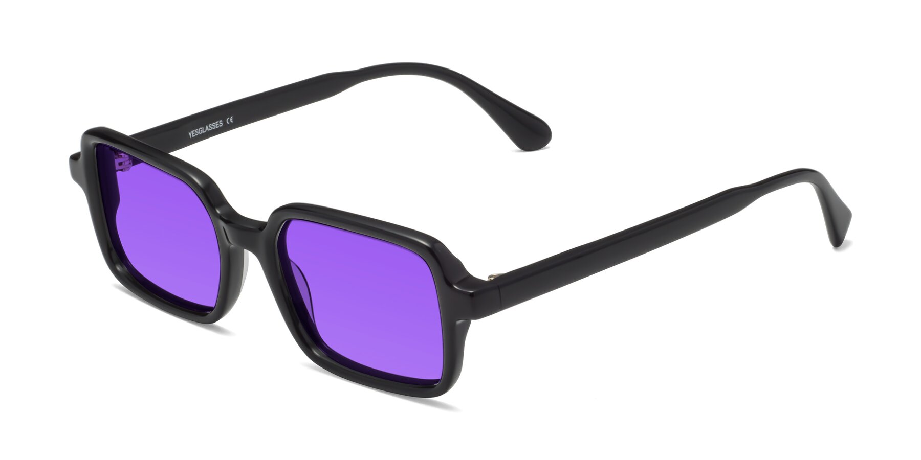 Angle of Canuto in Black with Purple Tinted Lenses