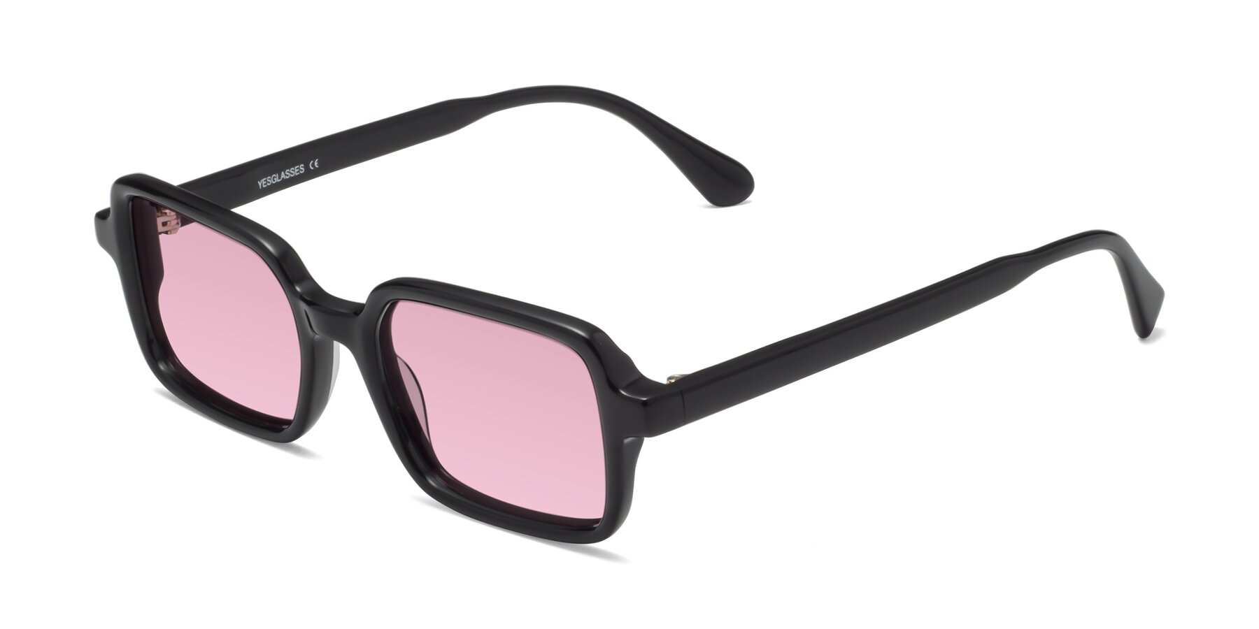 Angle of Canuto in Black with Light Wine Tinted Lenses