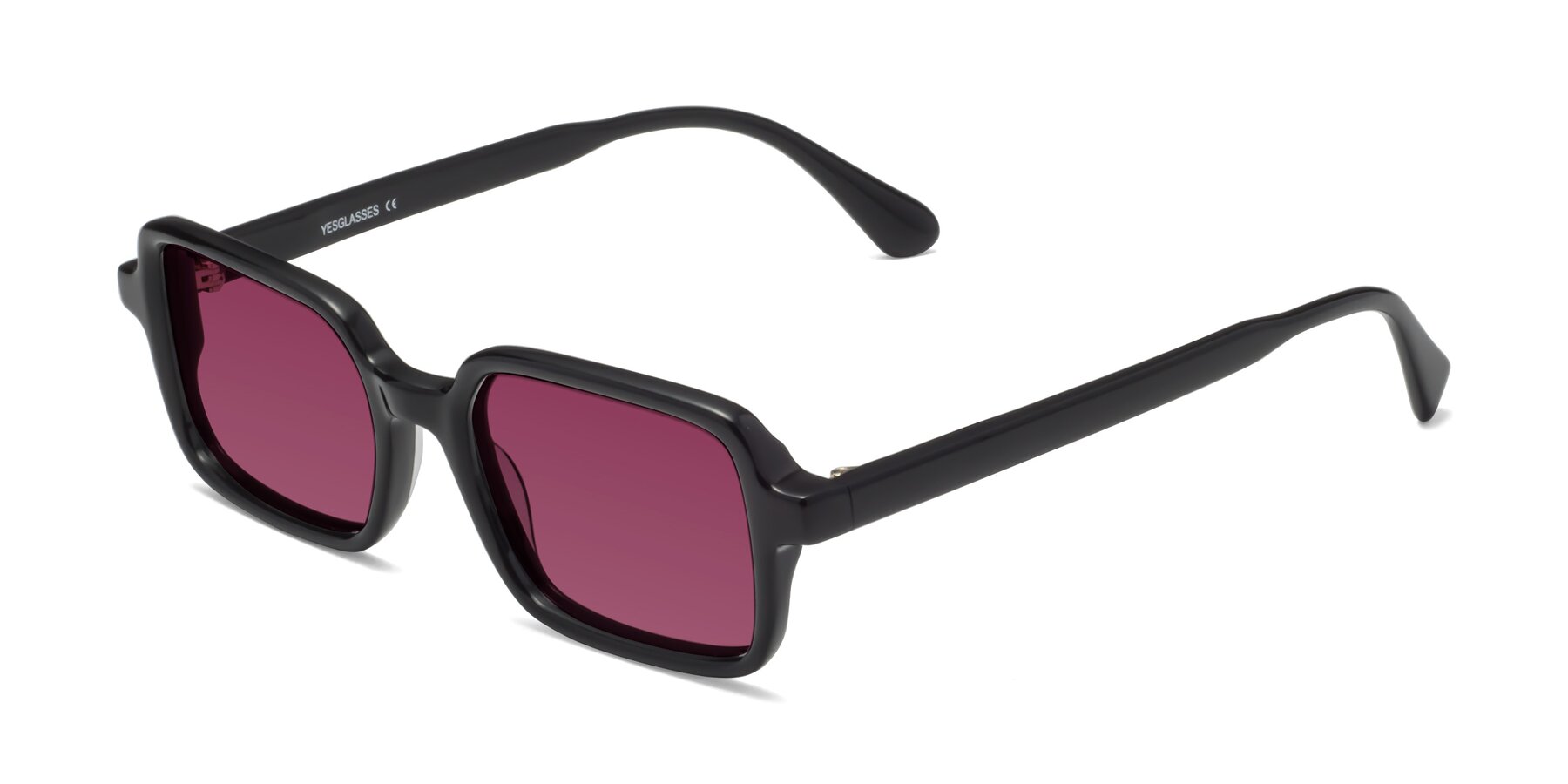 Angle of Canuto in Black with Wine Tinted Lenses