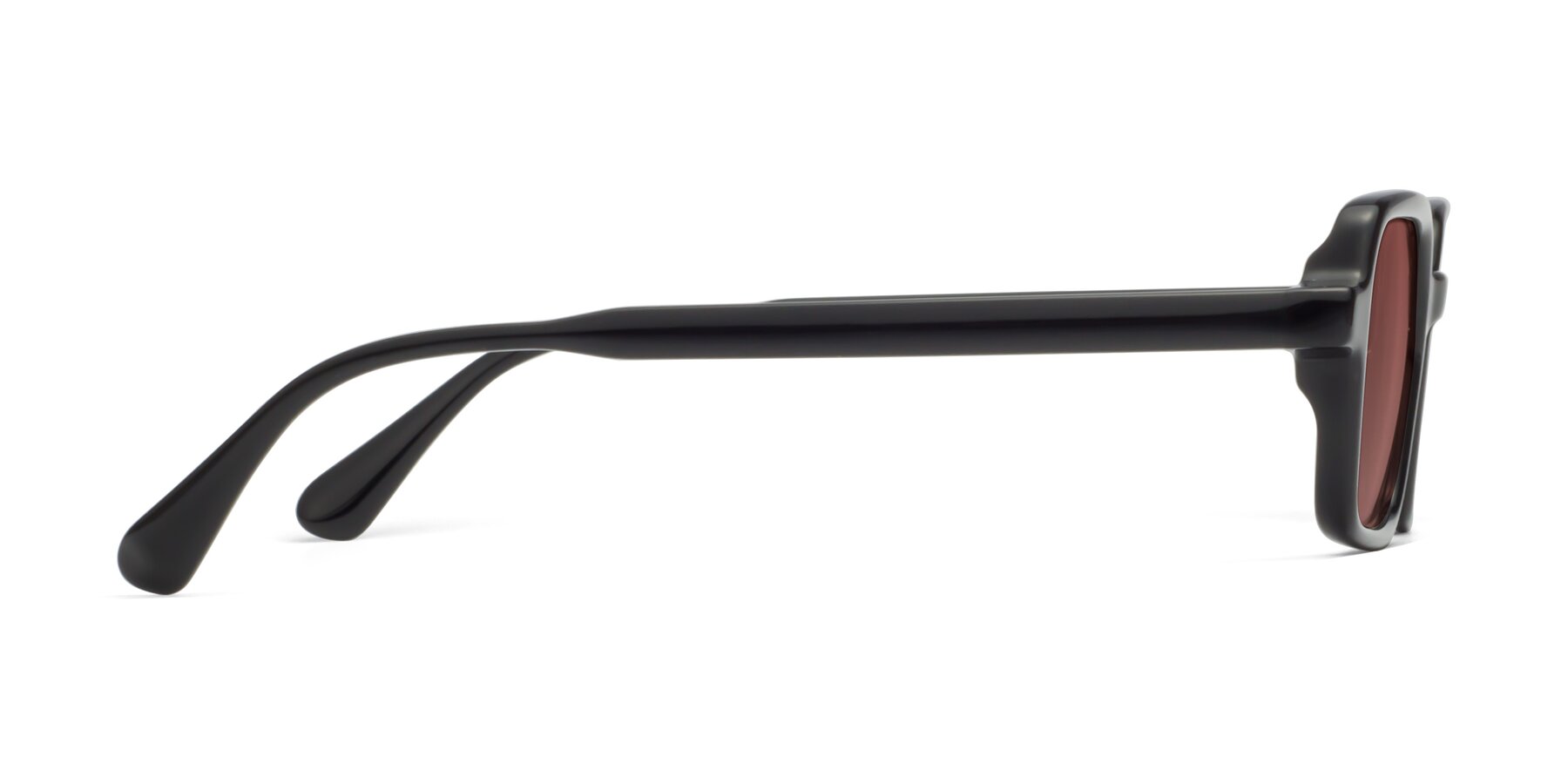 Side of Canuto in Black with Garnet Tinted Lenses