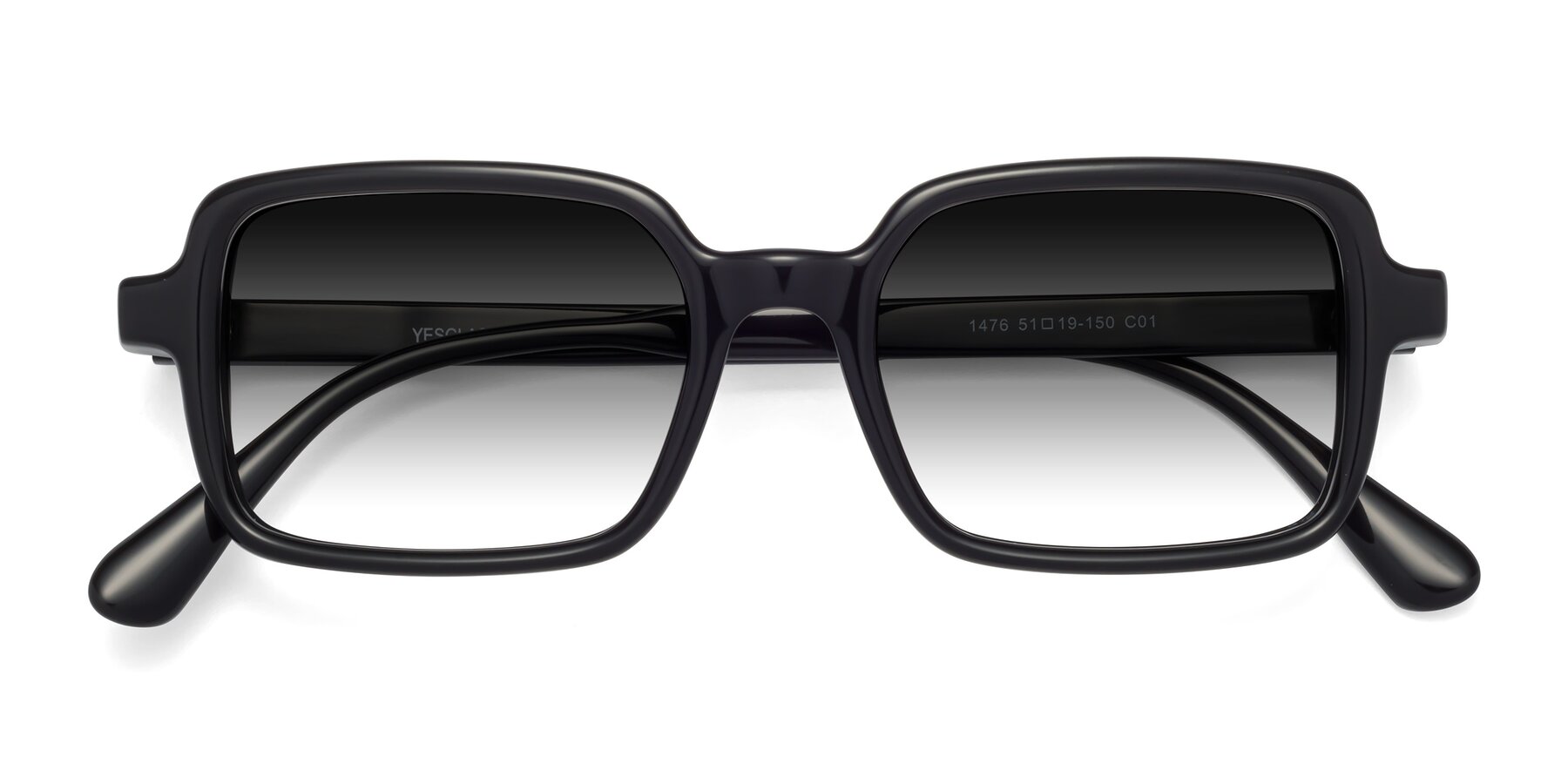 Folded Front of Canuto in Black with Gray Gradient Lenses