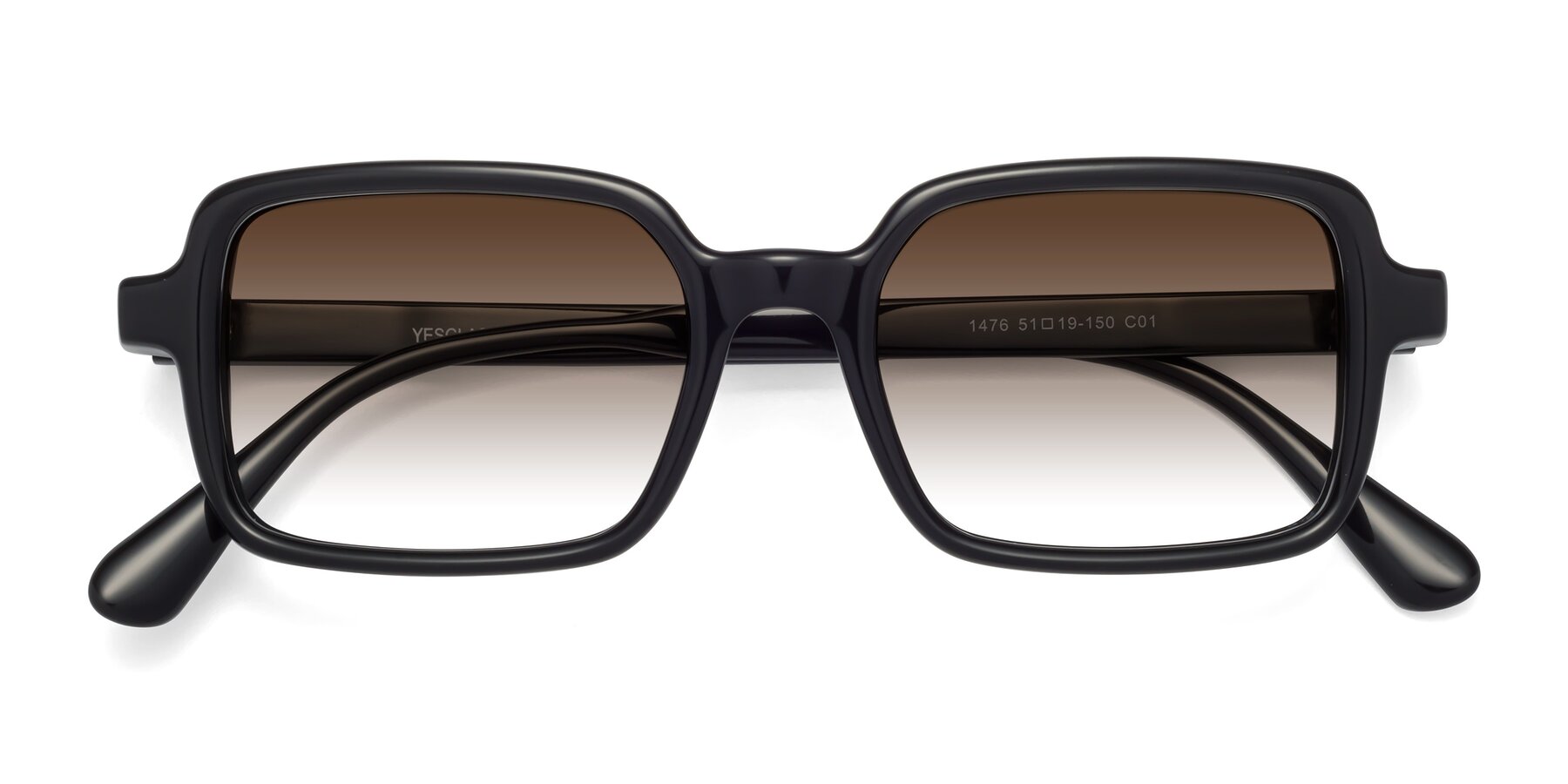 Folded Front of Canuto in Black with Brown Gradient Lenses