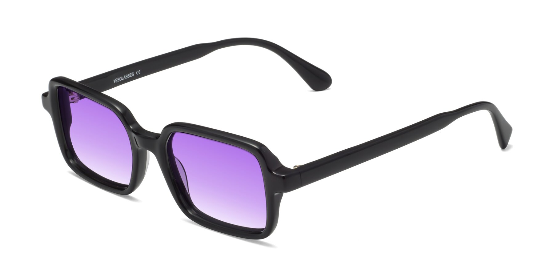 Angle of Canuto in Black with Purple Gradient Lenses