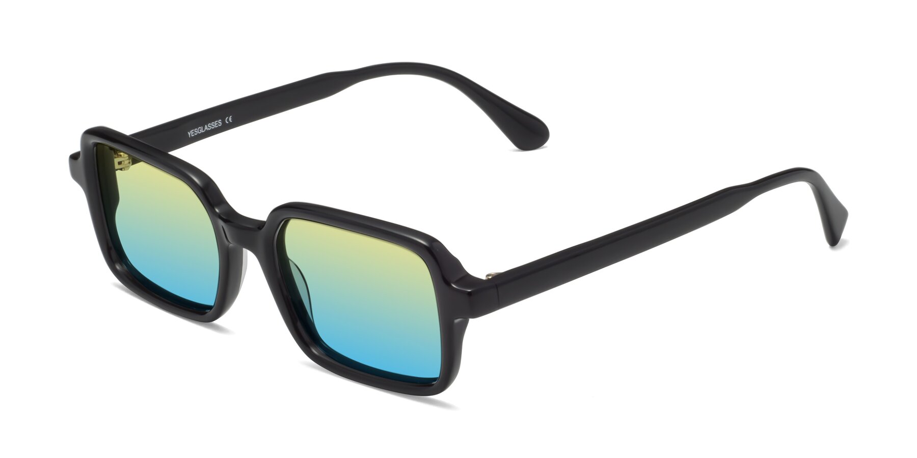 Angle of Canuto in Black with Yellow / Blue Gradient Lenses