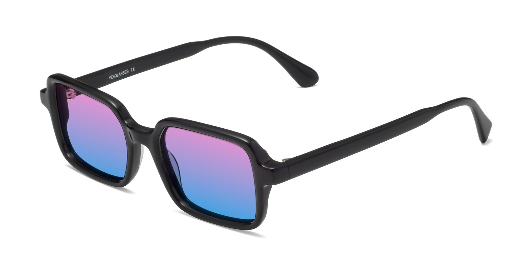 Angle of Canuto in Black with Pink / Blue Gradient Lenses