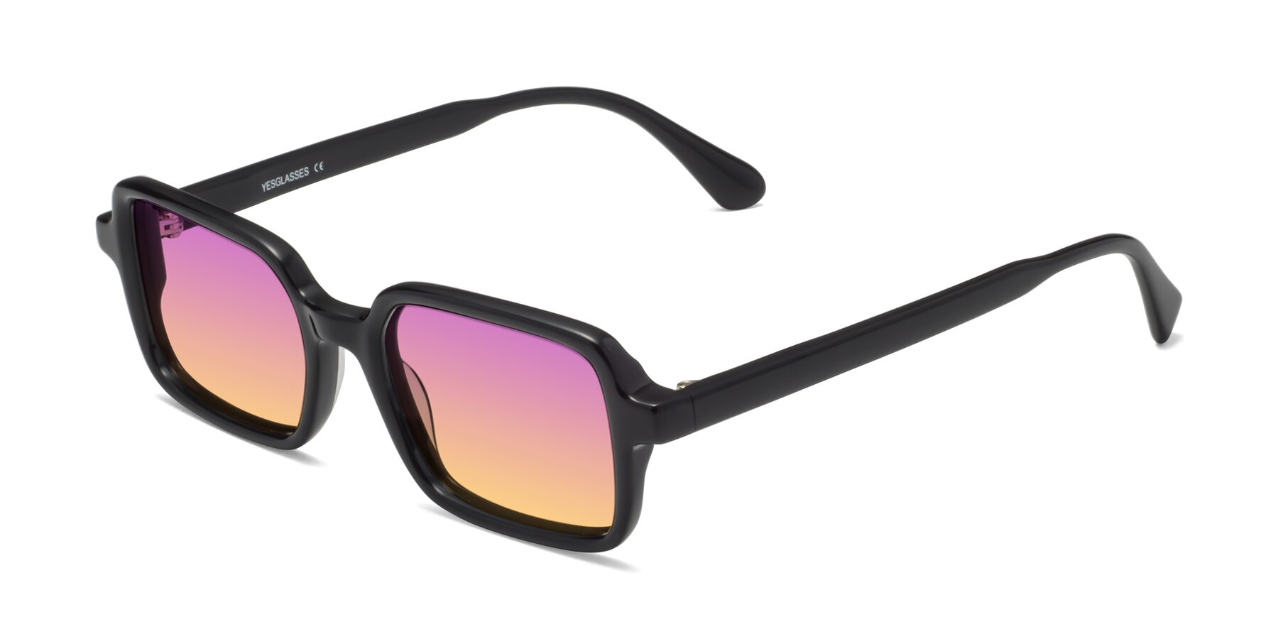 Angle of Canuto in Black with Purple / Yellow Gradient Lenses