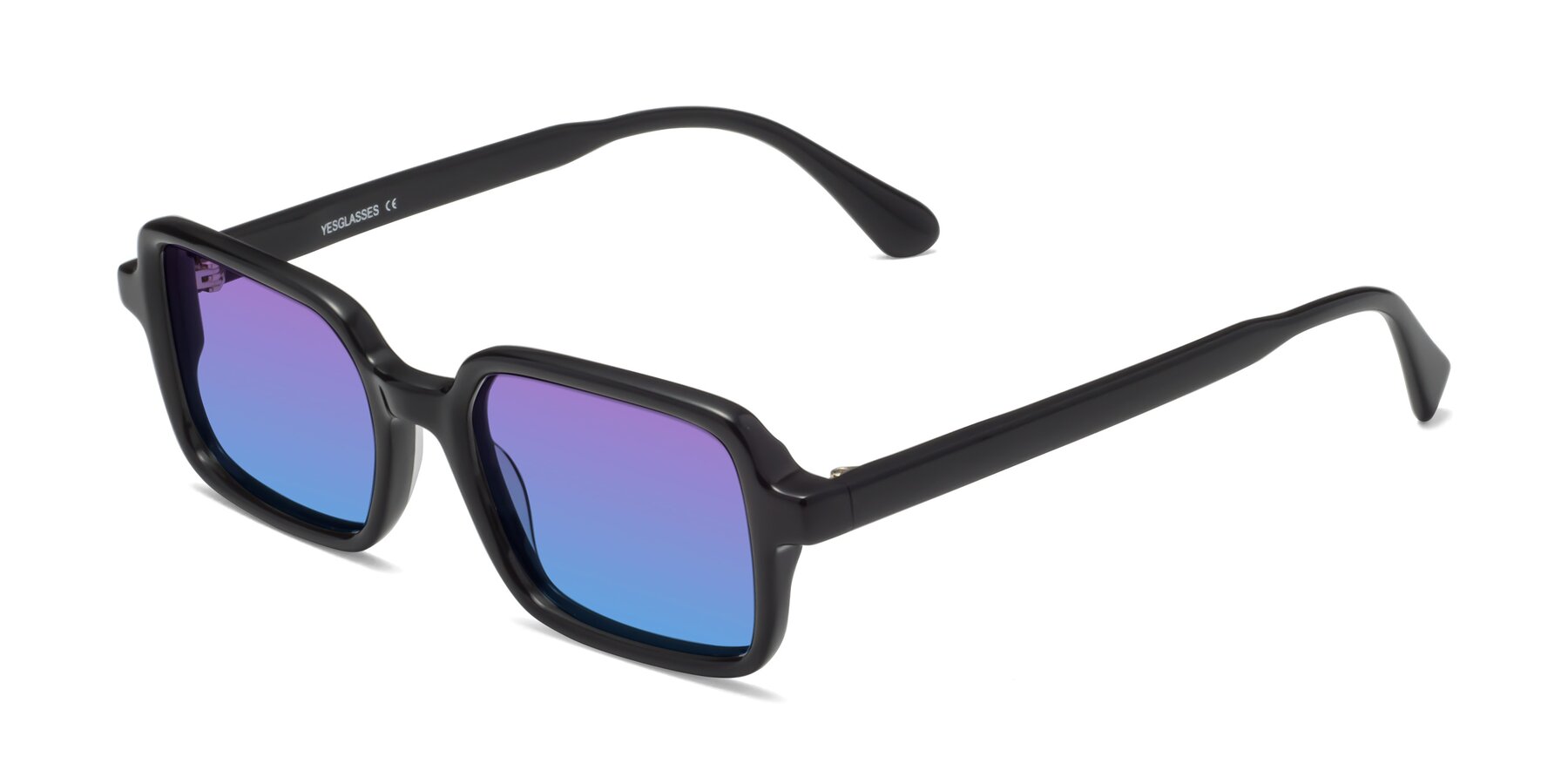 Angle of Canuto in Black with Purple / Blue Gradient Lenses