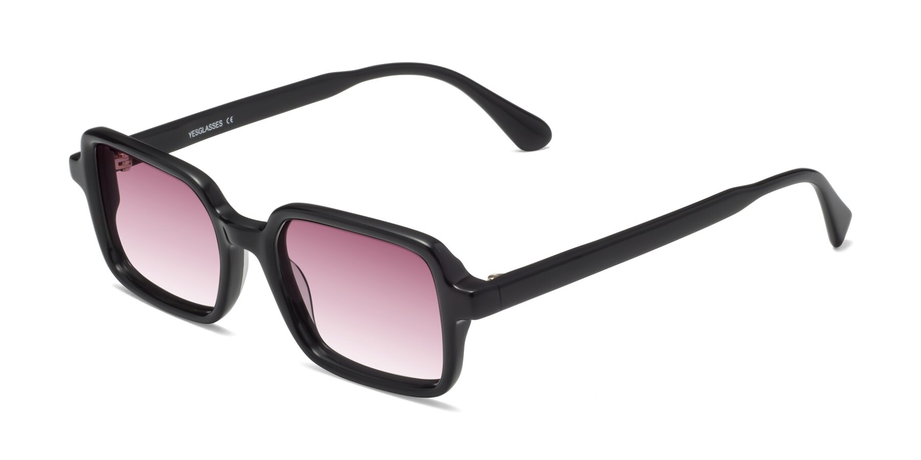 Angle of Canuto in Black with Wine Gradient Lenses