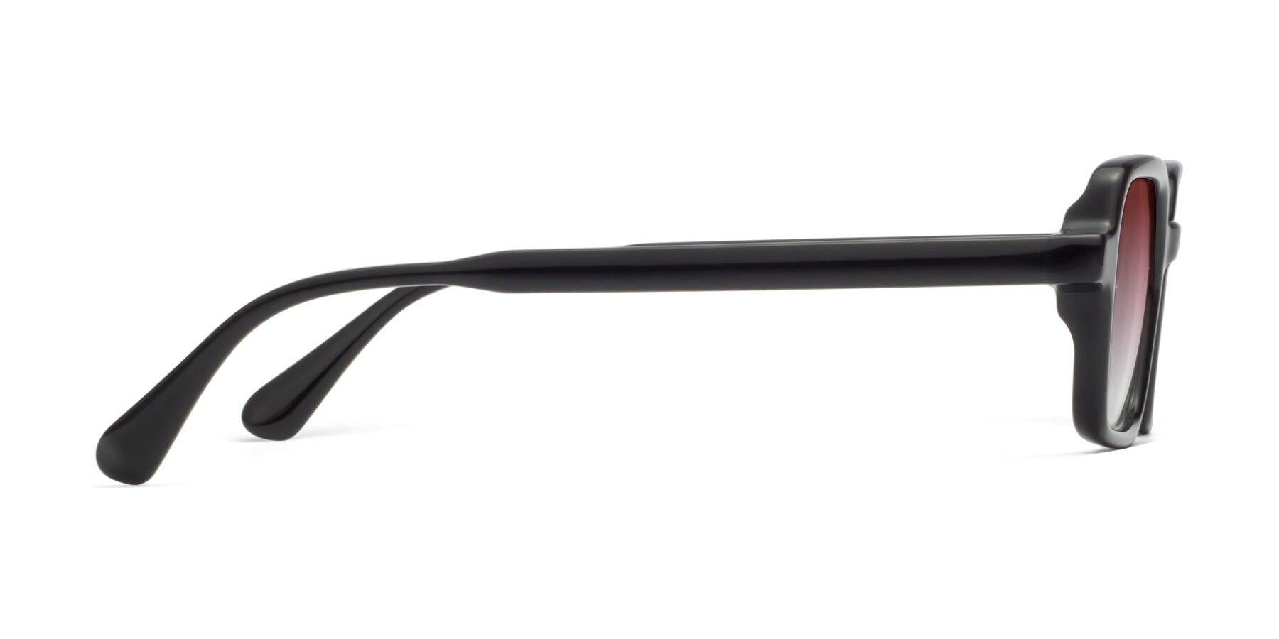 Side of Canuto in Black with Garnet Gradient Lenses