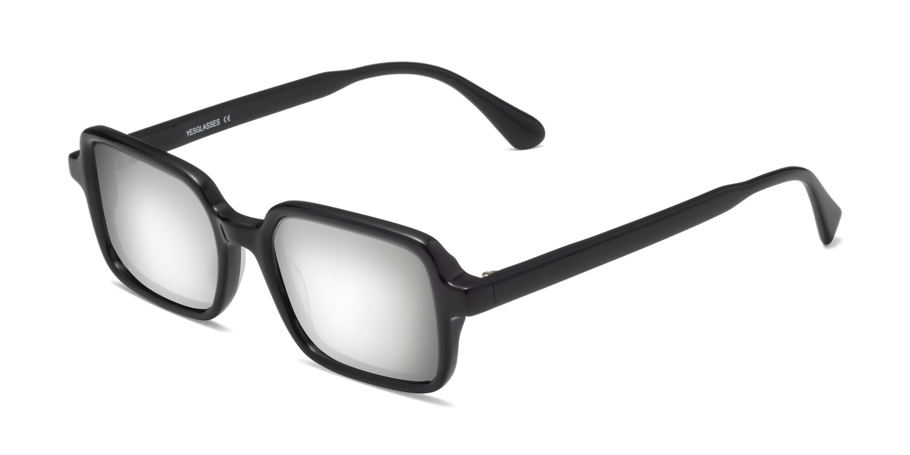 Angle of Canuto in Black with Silver Mirrored Lenses