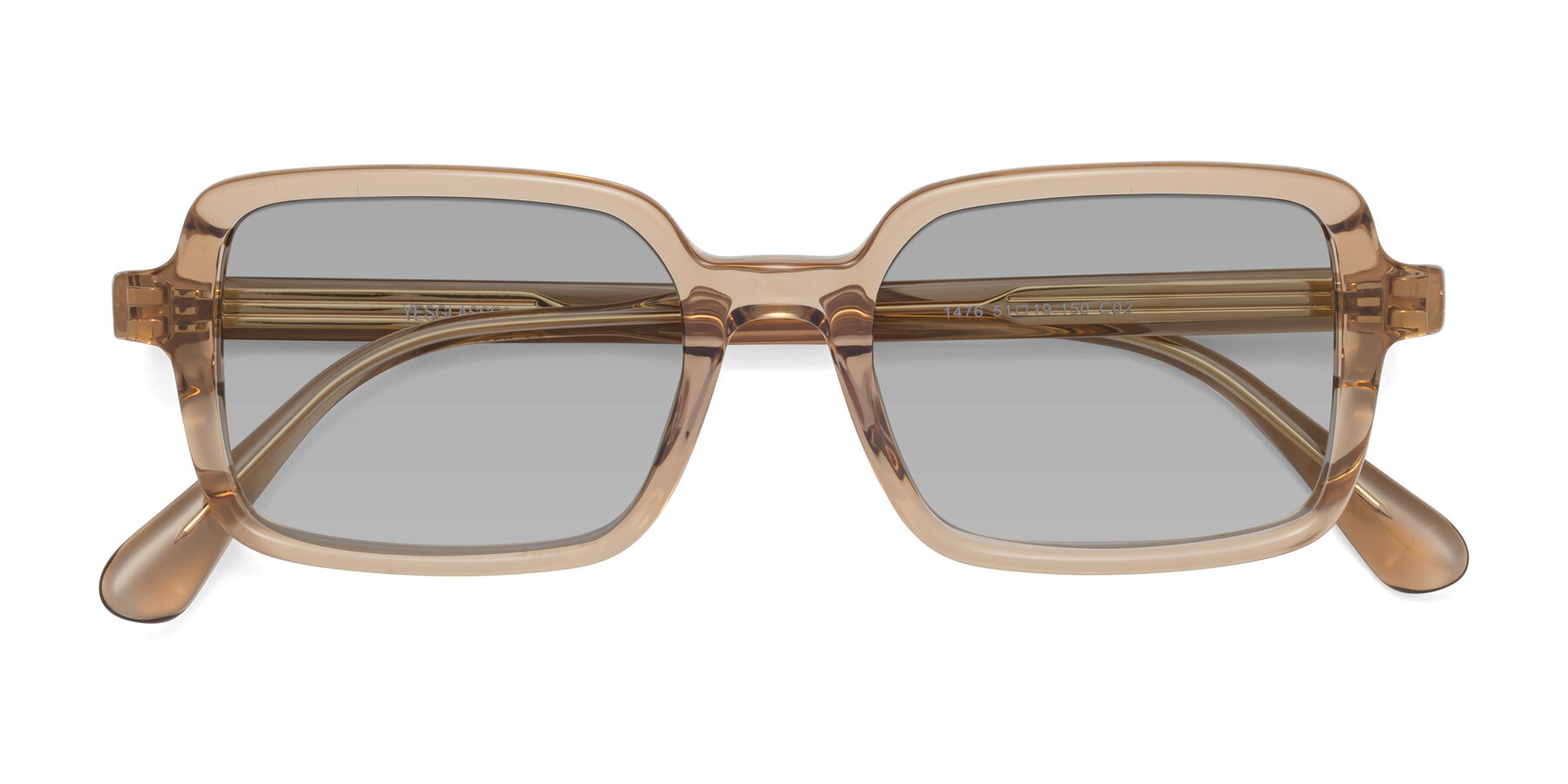 Folded Front of Canuto in Caramel with Light Gray Tinted Lenses