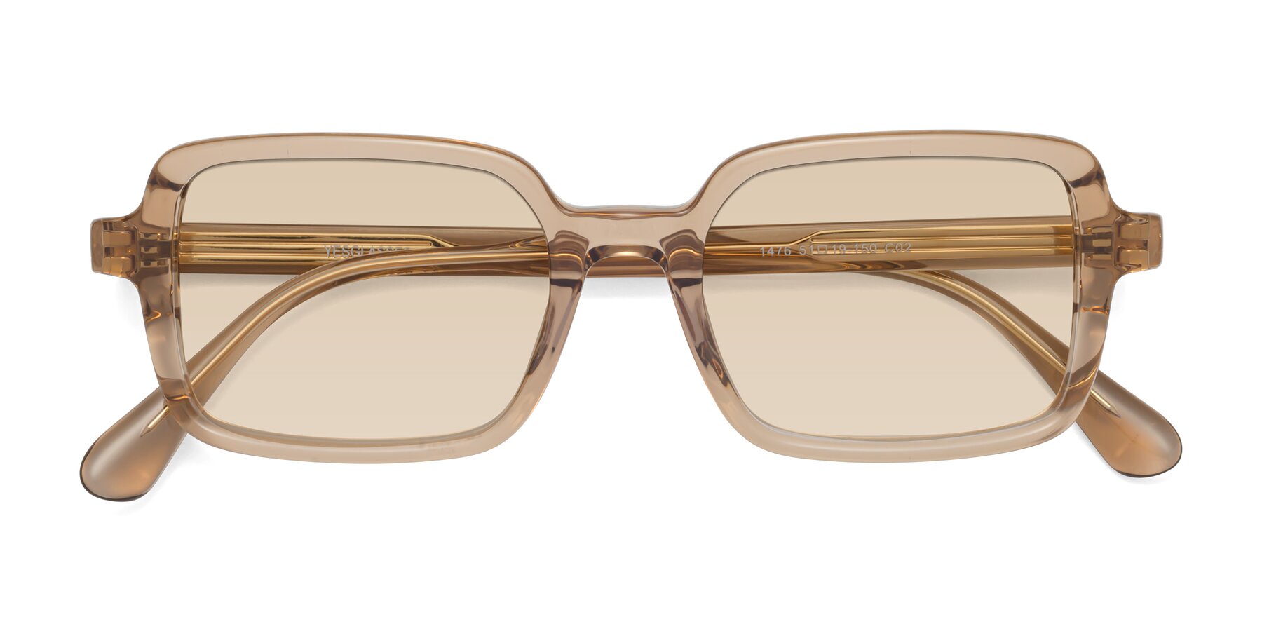 Folded Front of Canuto in Caramel with Light Brown Tinted Lenses