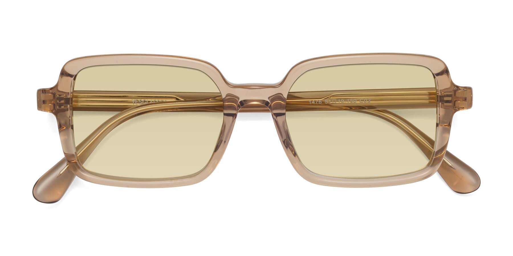 Folded Front of Canuto in Caramel with Light Champagne Tinted Lenses