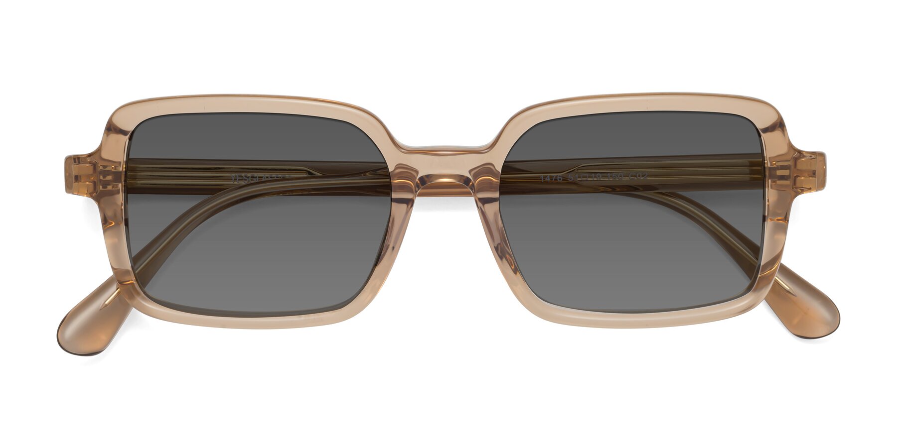 Folded Front of Canuto in Caramel with Medium Gray Tinted Lenses