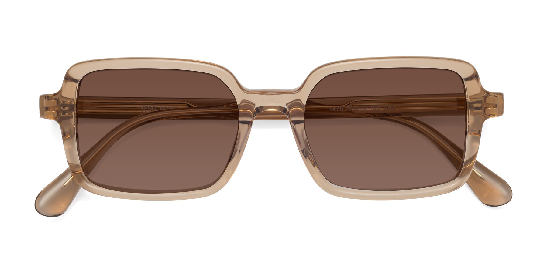 Folded Front of Canuto in Caramel with Brown Tinted Lenses