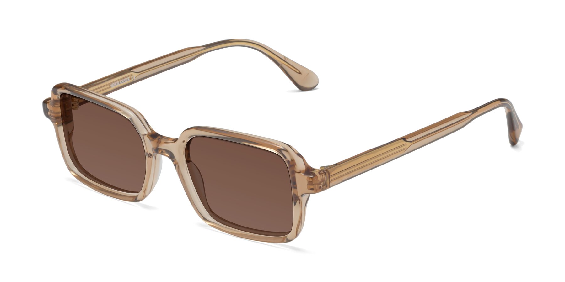 Angle of Canuto in Caramel with Brown Tinted Lenses