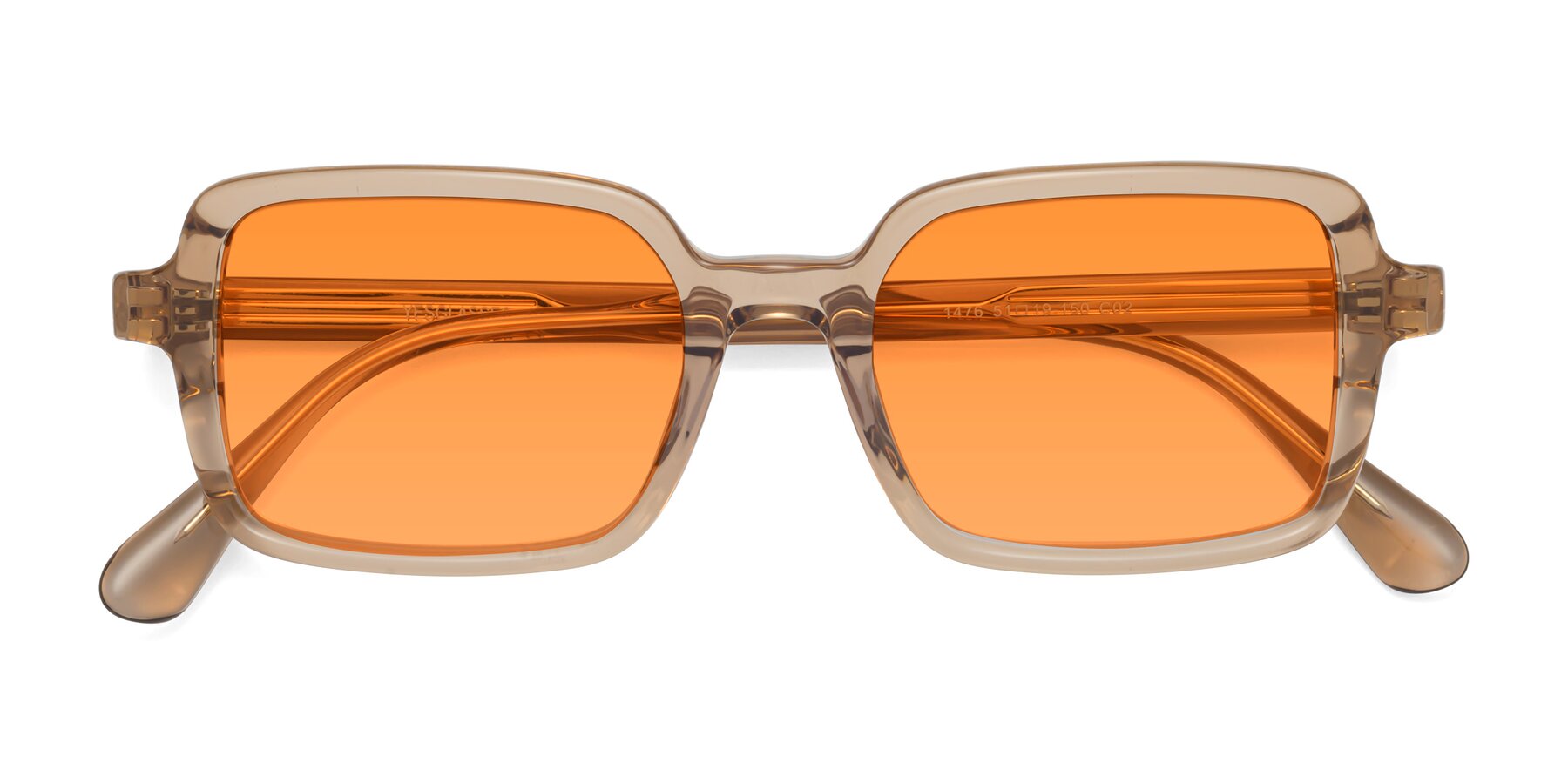 Folded Front of Canuto in Caramel with Orange Tinted Lenses