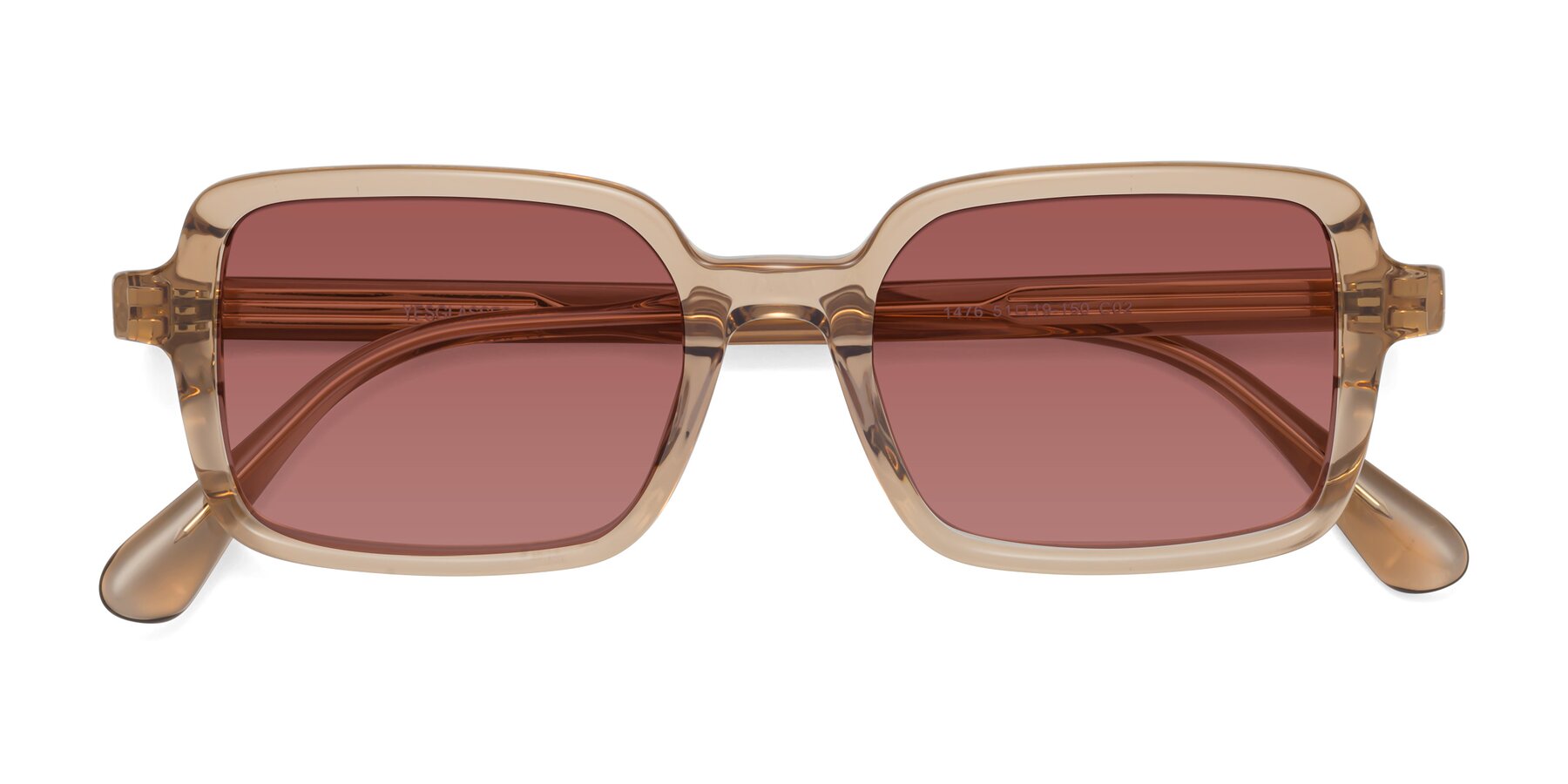 Folded Front of Canuto in Caramel with Garnet Tinted Lenses