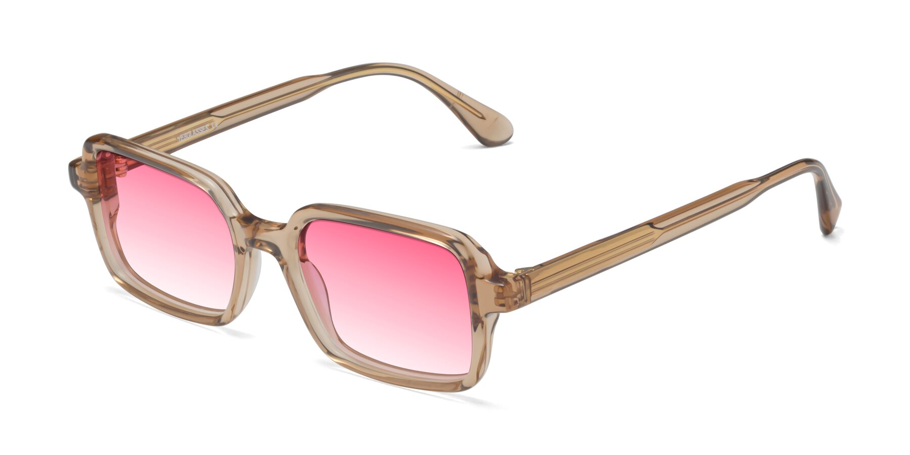 Angle of Canuto in Caramel with Pink Gradient Lenses