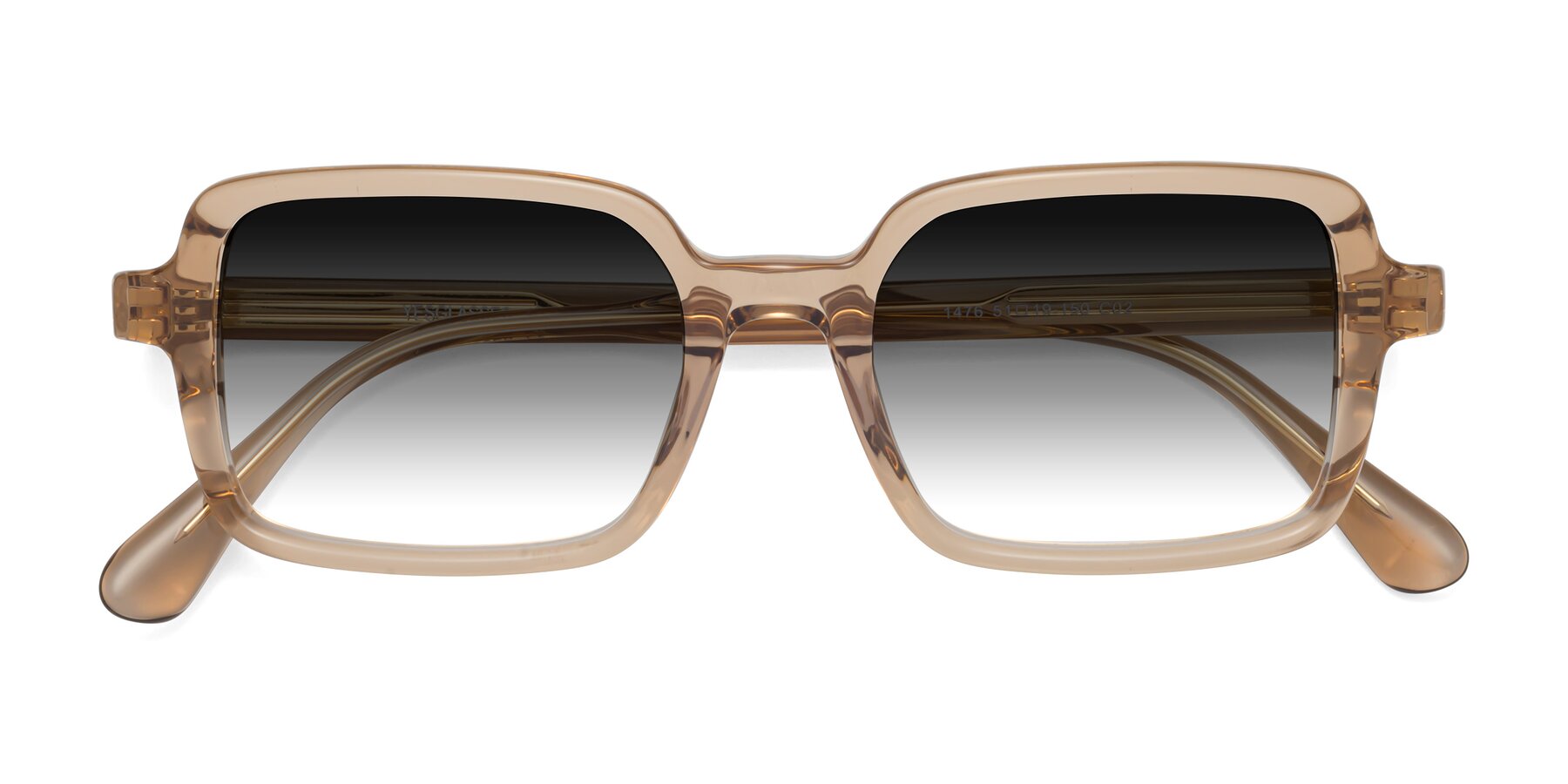 Folded Front of Canuto in Caramel with Gray Gradient Lenses