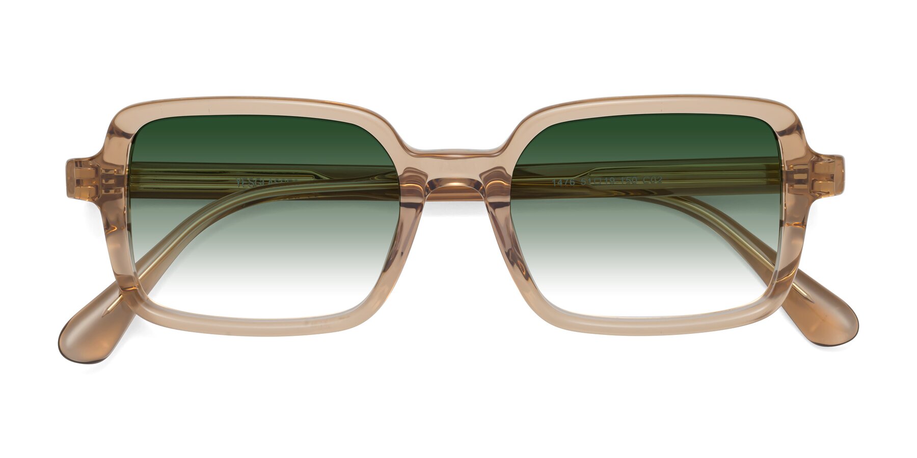 Folded Front of Canuto in Caramel with Green Gradient Lenses