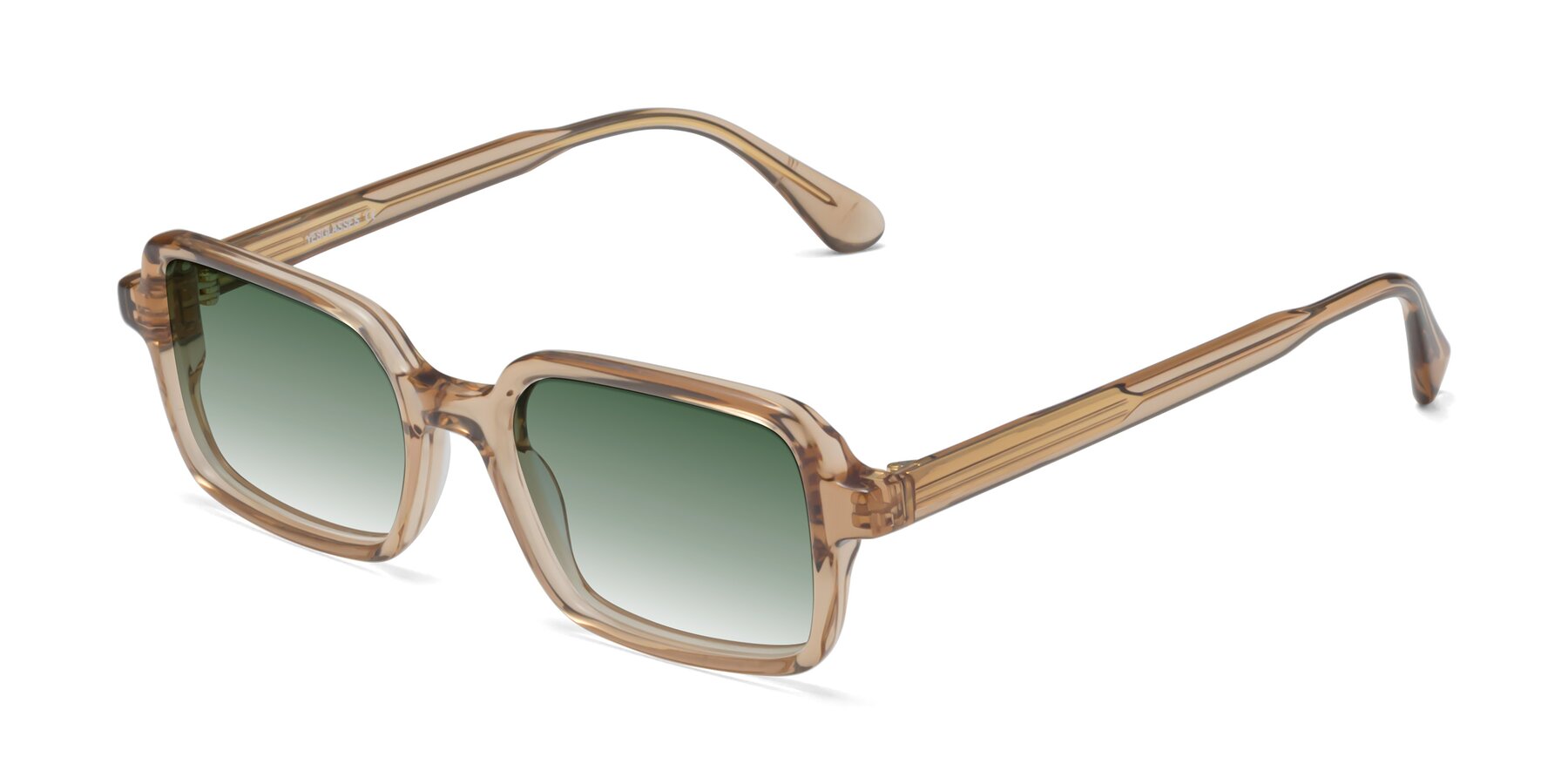 Angle of Canuto in Caramel with Green Gradient Lenses