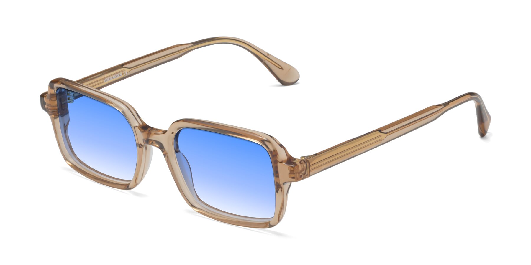 Angle of Canuto in Caramel with Blue Gradient Lenses