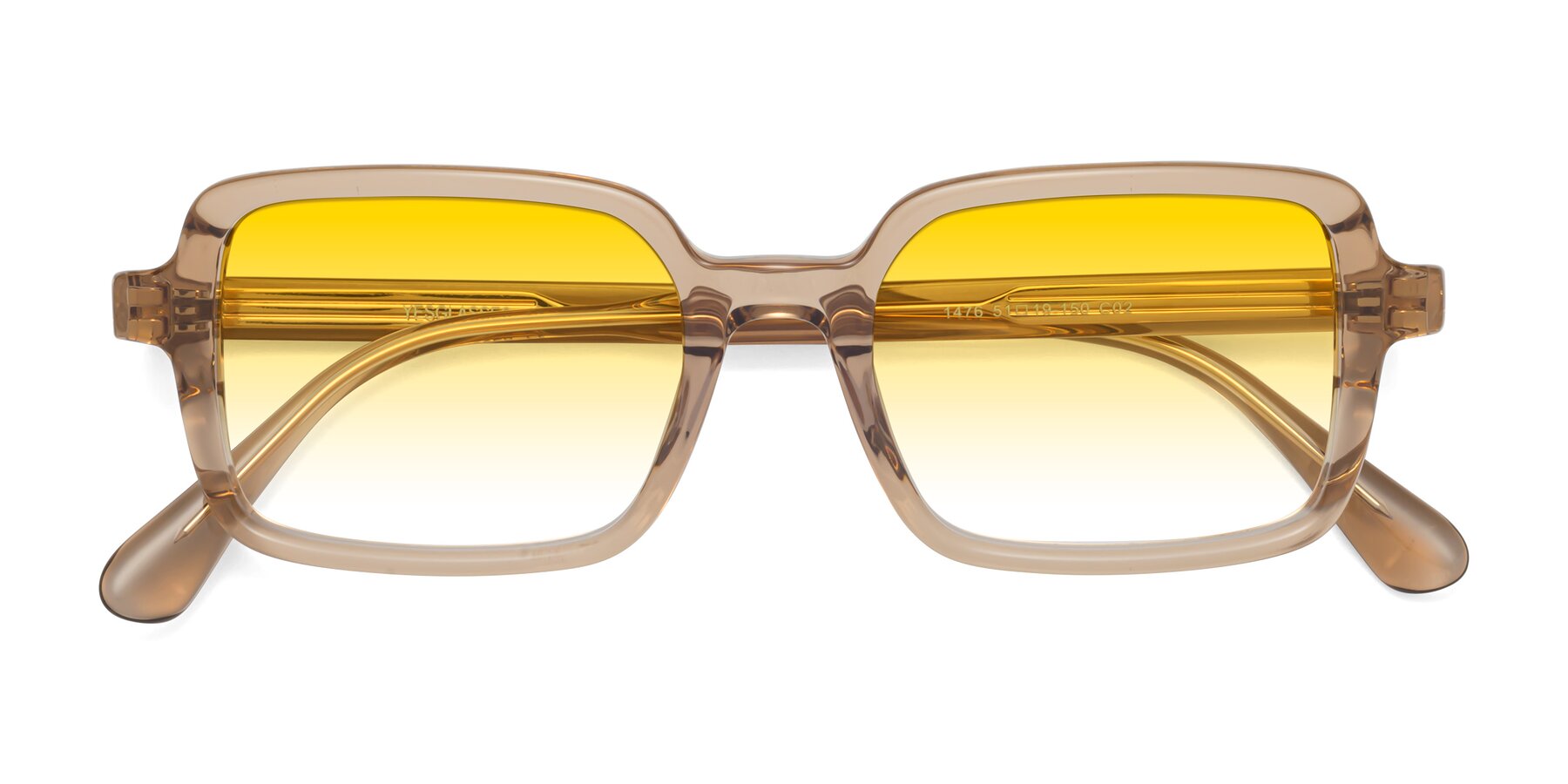 Folded Front of Canuto in Caramel with Yellow Gradient Lenses