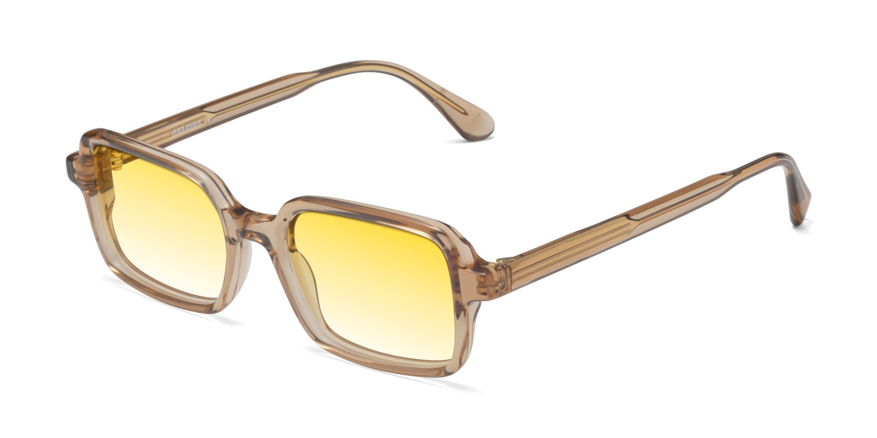 Angle of Canuto in Caramel with Yellow Gradient Lenses