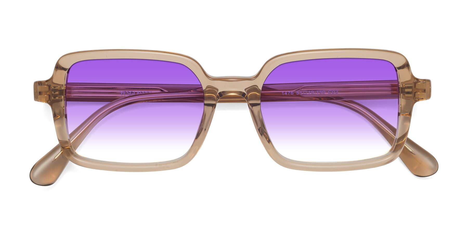 Folded Front of Canuto in Caramel with Purple Gradient Lenses