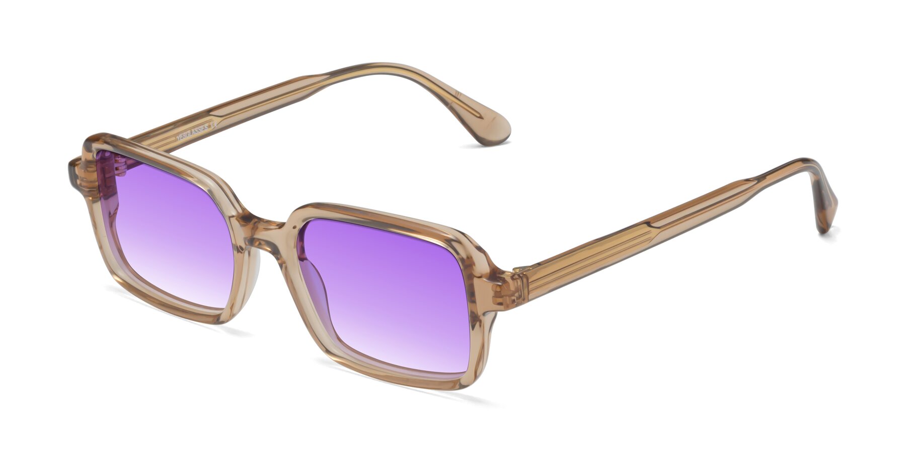 Angle of Canuto in Caramel with Purple Gradient Lenses