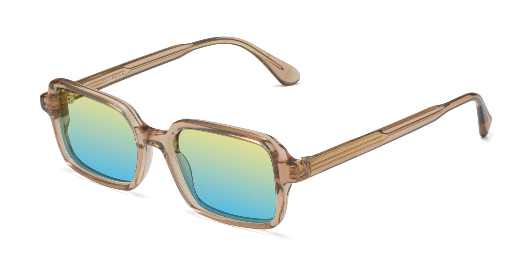 Angle of Canuto in Caramel with Yellow / Blue Gradient Lenses